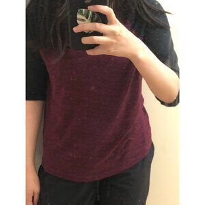 Red Shirt Black Sleeves Divided H&M Basic Size Small For Women